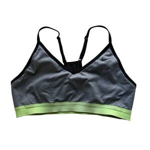 Nike Gray & Neon Green Adjustable Sports Bra  Women’s M